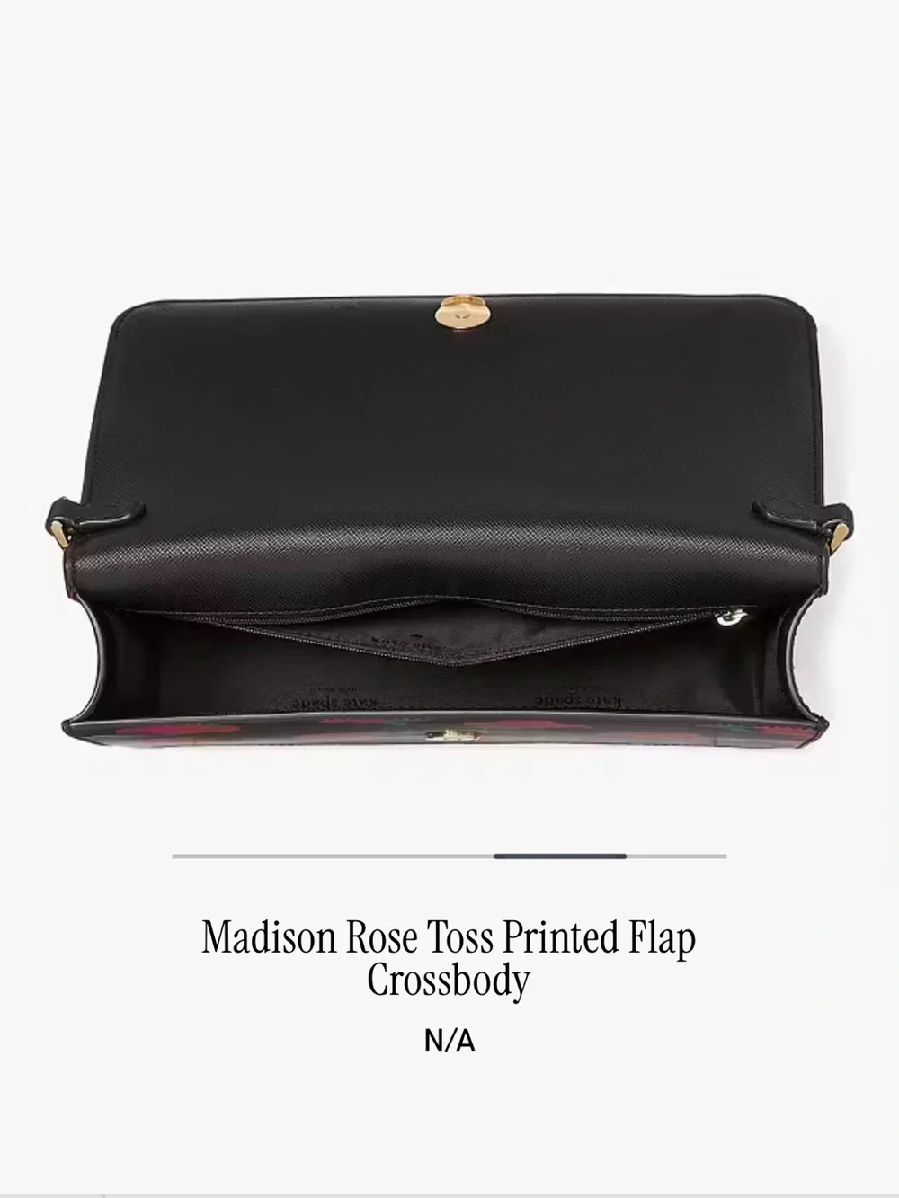 kate spade Black Crossbody with Red Rose Print
